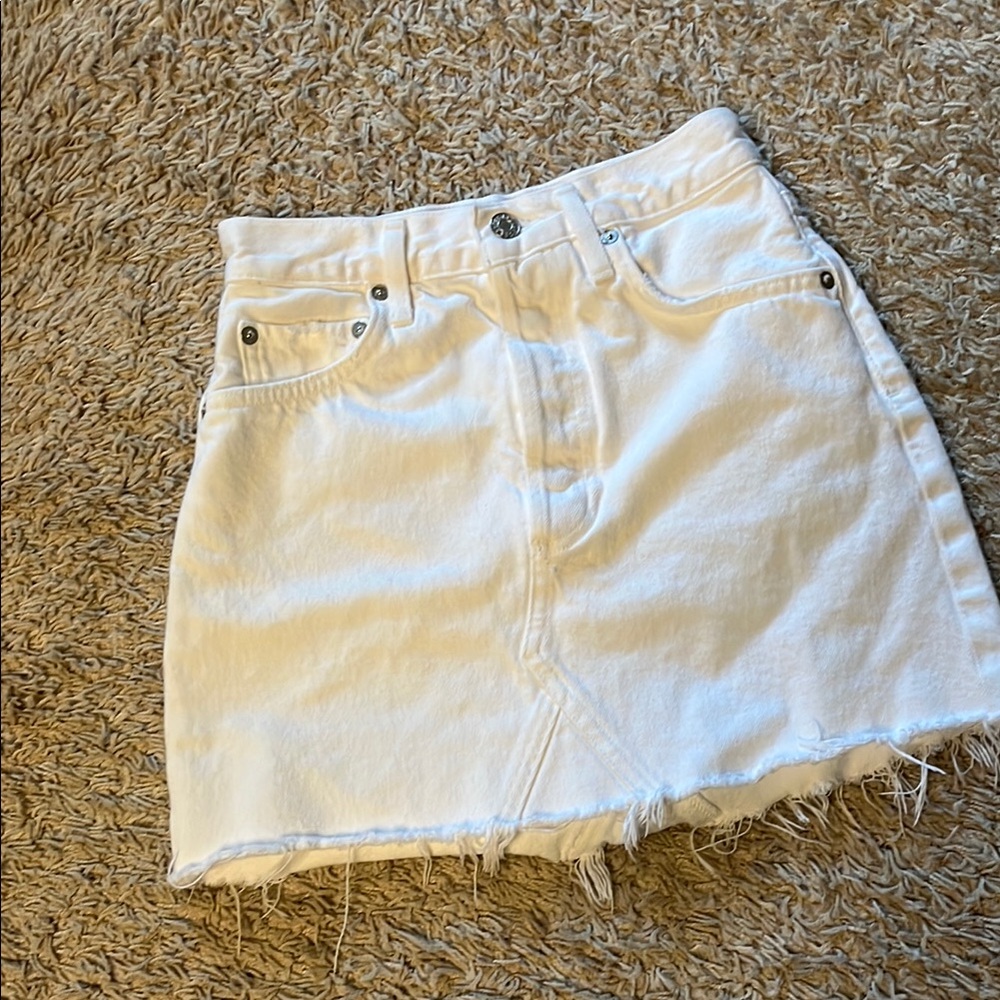 Agolde White Denim Skirt